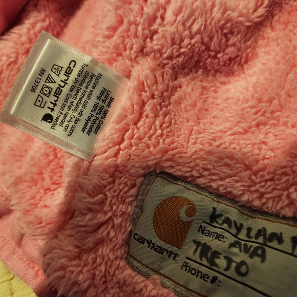 Carhartt fur sherpa lined 6 month jacket pink baby girl - Picture 6 of 6